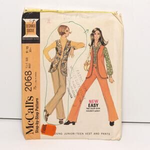 Vintage 60s Long Vest and Pants McCall's Pattern 2068 Size 9/10 CUT